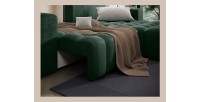Canapé d’angle convertible DORY vert foncé 250 cm avec coffre de rangement angle droit 