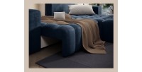 Canapé d’angle convertible DORY bleu foncé 250 cm avec coffre de rangement angle droit 