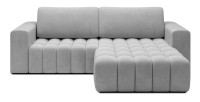 Canapé d’angle convertible DORY gris 250 cm avec coffre de rangement angle droit 