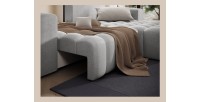 Canapé d’angle convertible DORY gris 250 cm avec coffre de rangement angle droit 
