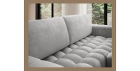 Canapé d’angle convertible DORY gris 250 cm avec coffre de rangement angle droit 