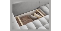 Canapé d’angle convertible DORY gris 250 cm avec coffre de rangement angle droit 