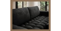 Canapé d’angle convertible DORY gris foncé 250 cm avec coffre de rangement angle droit 
