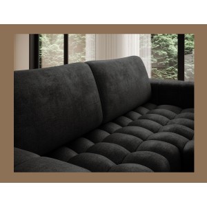 Canapé d’angle convertible DORY gris foncé 250 cm avec coffre de rangement angle droit 