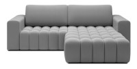 Canapé d’angle convertible DORY gris foncé 250 cm avec coffre de rangement angle droit 