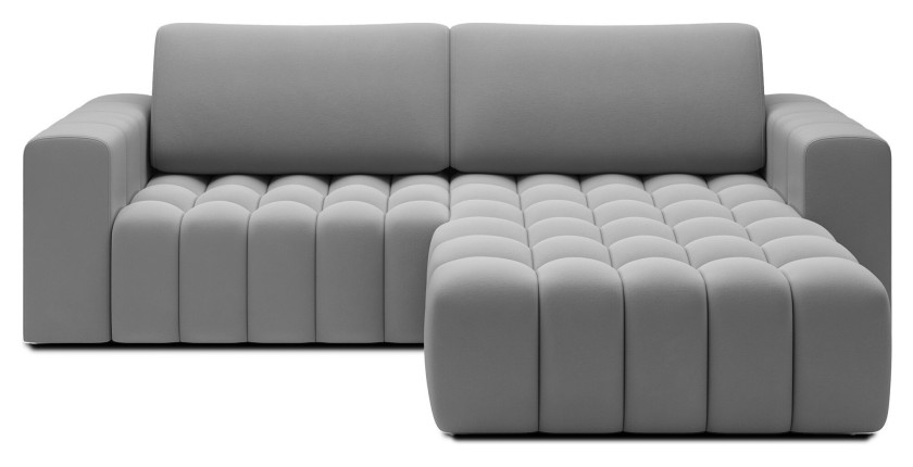 Canapé d’angle convertible DORY gris foncé 250 cm avec coffre de rangement angle droit 