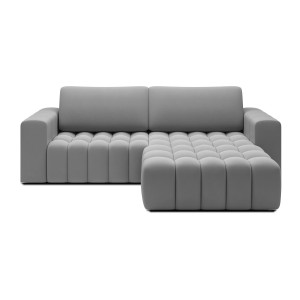 Canapé d’angle convertible DORY gris foncé 250 cm avec coffre de rangement angle droit 
