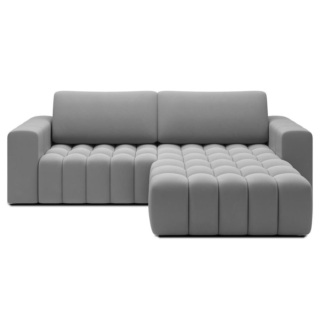 Canapé d’angle convertible DORY gris foncé 250 cm avec coffre de rangement angle droit 