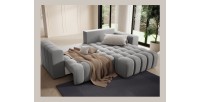 Canapé d’angle convertible DORY gris foncé 250 cm avec coffre de rangement angle droit 