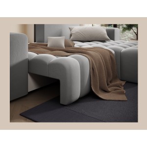 Canapé d’angle convertible DORY gris foncé 250 cm avec coffre de rangement angle droit 
