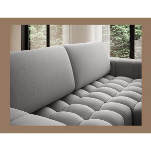 Canapé d’angle convertible DORY gris foncé 250 cm avec coffre de rangement angle droit 