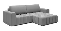 Canapé d’angle convertible DORY gris foncé 250 cm avec coffre de rangement angle droit 