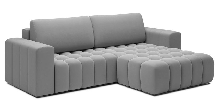 Canapé d’angle convertible DORY gris foncé 250 cm avec coffre de rangement angle droit 