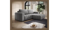 Canapé d’angle convertible DORY gris foncé 250 cm avec coffre de rangement angle droit 