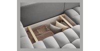 Canapé d’angle convertible DORY gris foncé 250 cm avec coffre de rangement angle droit 