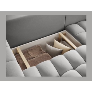 Canapé d’angle convertible DORY gris foncé 250 cm avec coffre de rangement angle droit 