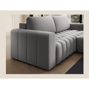 Canapé d’angle convertible DORY gris foncé 250 cm avec coffre de rangement angle droit 