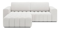 Canapé d’angle convertible DORY gris clair 250 cm avec coffre de rangement angle droit 