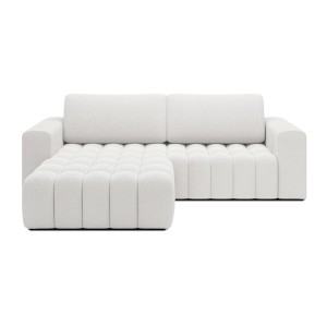Canapé d’angle convertible DORY gris clair 250 cm avec coffre de rangement angle droit 