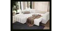 Canapé d’angle convertible DORY gris clair 250 cm avec coffre de rangement angle droit 