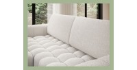 Canapé d’angle convertible DORY gris clair 250 cm avec coffre de rangement angle droit 