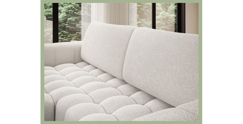 Canapé d’angle convertible DORY gris clair 250 cm avec coffre de rangement angle droit 