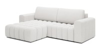 Canapé d’angle convertible DORY gris clair 250 cm avec coffre de rangement angle droit 