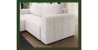 Canapé d’angle convertible DORY gris clair 250 cm avec coffre de rangement angle droit 