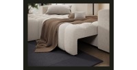 Canapé d’angle convertible DORY beige 250 cm avec coffre de rangement angle droit 