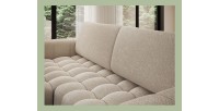 Canapé d’angle convertible DORY beige 250 cm avec coffre de rangement angle droit 