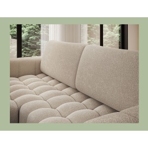 Canapé d’angle convertible DORY beige 250 cm avec coffre de rangement angle droit 