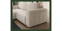 Canapé d’angle convertible DORY beige 250 cm avec coffre de rangement angle droit 