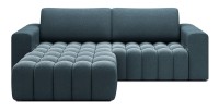 Canapé d’angle convertible DORY bleu nuit 250 cm avec coffre de rangement angle droit 