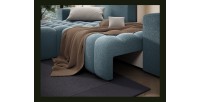 Canapé d’angle convertible DORY bleu nuit 250 cm avec coffre de rangement angle droit 