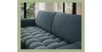 Canapé d’angle convertible DORY bleu nuit 250 cm avec coffre de rangement angle droit 