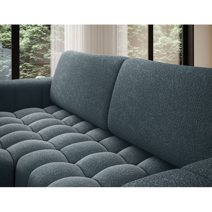 Canapé d’angle convertible DORY bleu nuit 250 cm avec coffre de rangement angle droit 