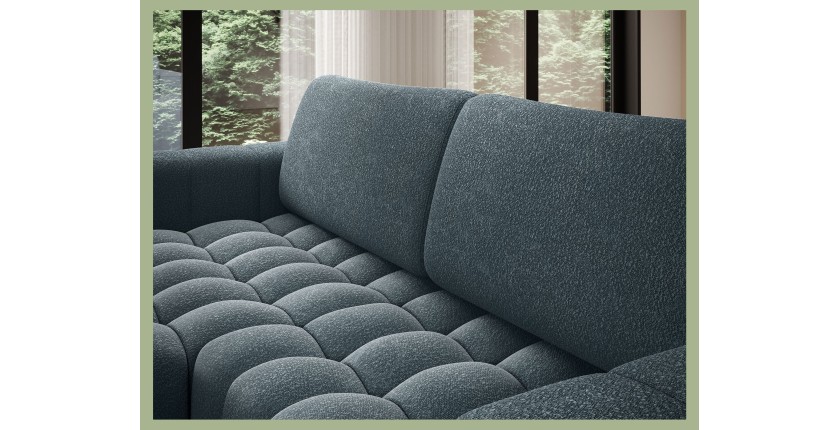 Canapé d’angle convertible DORY bleu nuit 250 cm avec coffre de rangement angle droit 