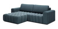 Canapé d’angle convertible DORY bleu nuit 250 cm avec coffre de rangement angle droit 