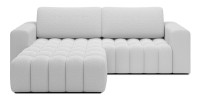 Canapé d’angle convertible DORY blanc 250 cm avec coffre de rangement angle droit 