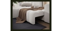 Canapé d’angle convertible DORY blanc 250 cm avec coffre de rangement angle droit 