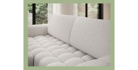 Canapé d’angle convertible DORY blanc 250 cm avec coffre de rangement angle droit 