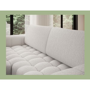 Canapé d’angle convertible DORY blanc 250 cm avec coffre de rangement angle droit 