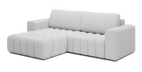 Canapé d’angle convertible DORY blanc 250 cm avec coffre de rangement angle droit 