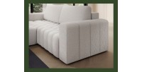 Canapé d’angle convertible DORY blanc 250 cm avec coffre de rangement angle droit 