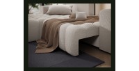 Canapé d’angle convertible DORY beige 250 cm avec coffre de rangement angle droit 