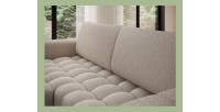 Canapé d’angle convertible DORY beige 250 cm avec coffre de rangement angle droit 