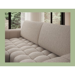 Canapé d’angle convertible DORY beige 250 cm avec coffre de rangement angle droit 