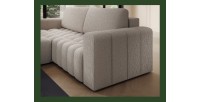 Canapé d’angle convertible DORY beige 250 cm avec coffre de rangement angle droit 