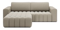 Canapé d’angle convertible DORY beige foncé 250 cm avec coffre de rangement angle droit 