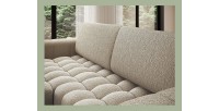 Canapé d’angle convertible DORY beige foncé 250 cm avec coffre de rangement angle droit 